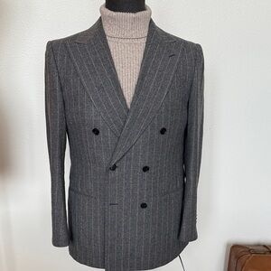 Suitsupply Grey Pinstripe Double-Breasted Suit